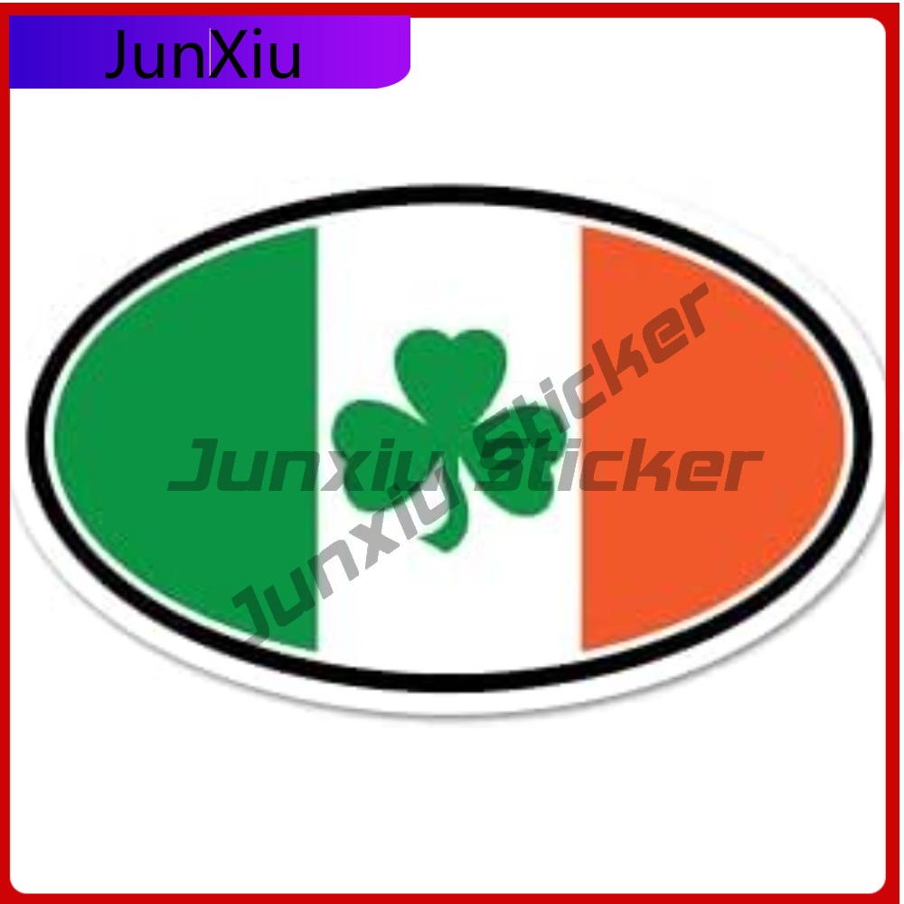 Car Accessories Ireland - Stiker Bendera Shamrock Irlandia untuk Jendela