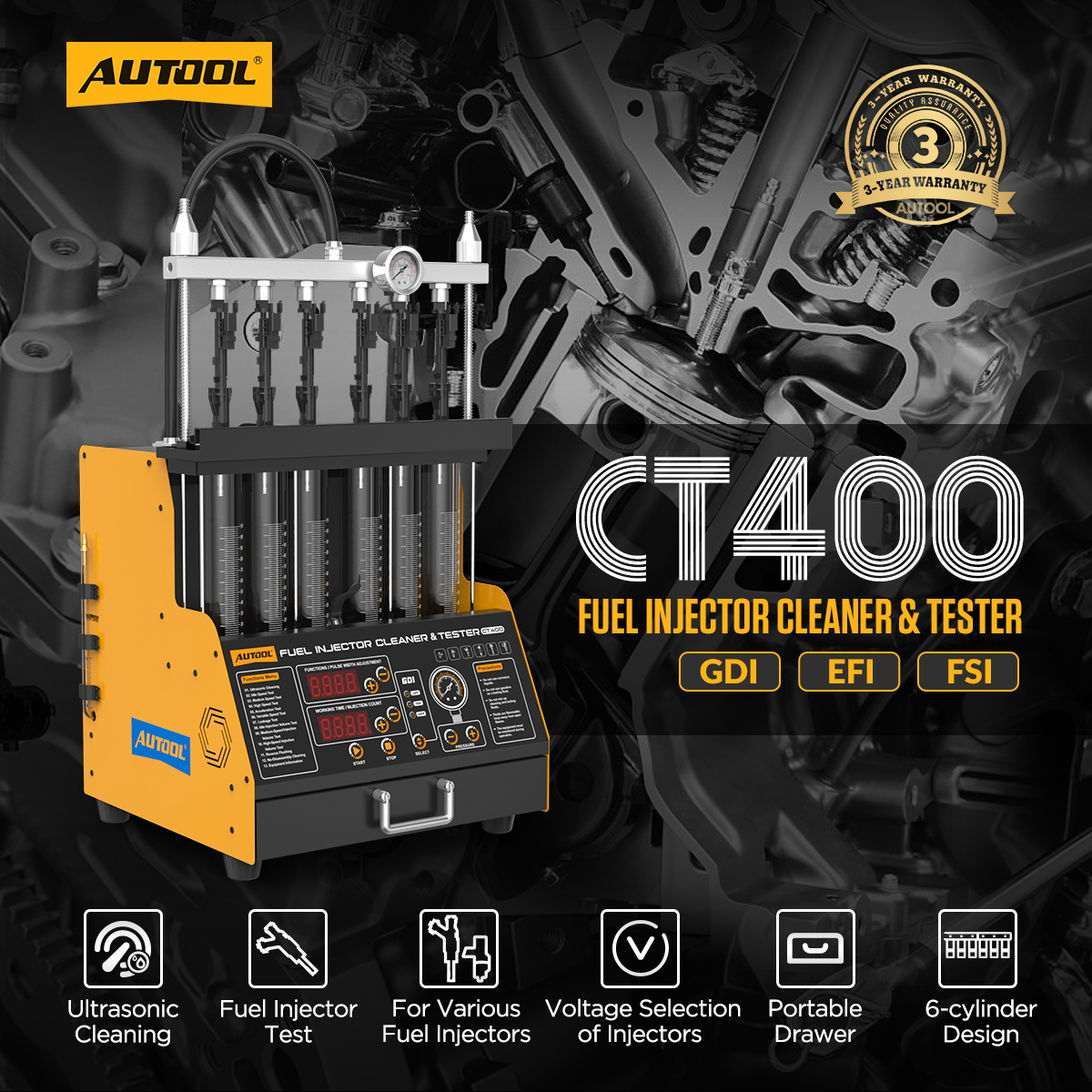 AUTOOL CT400 Mesin Pembersih & - Fuel Injector Cleaner ulasan dan harga
